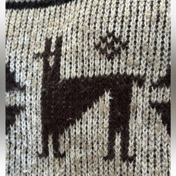 Vtg 70s Dimensions by Milford Collared Aztec Llama Long Thick Cardigan Large - Picture 7 of 13